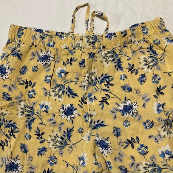 Coldwater Creek Linen Blend Yellow Pull On Pants with Blue Floral Design - Picture 13 of 15